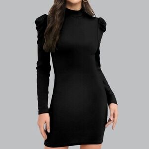 BEDO Black Knit Longsleeve Dress